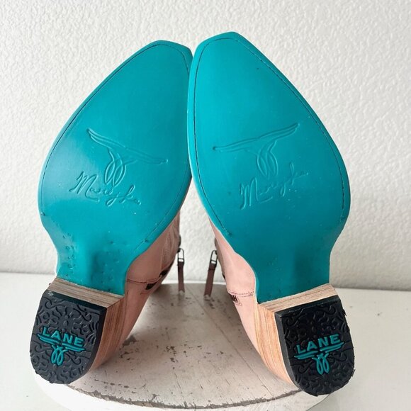 Lane SMOKESHOW Womens Cowboy Boots 8.5 Pink Leather Western Cowgirl Mid Calf - Picture 10 of 13